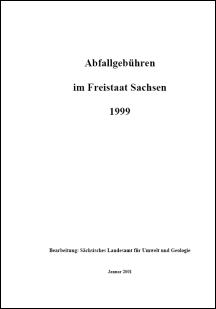Abfallgebühren im Freistaat Sachsen 1999