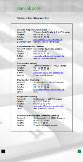 Vorschaubild zum Artikel Sächsisches Staatsarchiv, Statistik 2006
