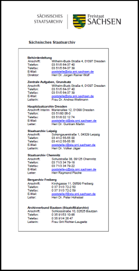 Vorschaubild zum Artikel Sächsisches Staatsarchiv, Statistik 2009