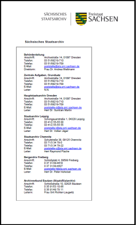 Vorschaubild zum Artikel Sächsisches Staatsarchiv, Statistik 2011