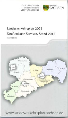 Vorschaubild zum Artikel Straßenkarte Sachsen, 1: 200 000, Stand 2012