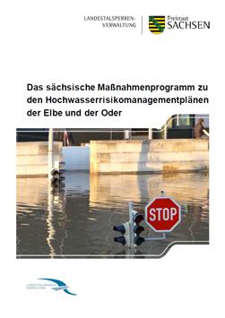 Titelbild "Das sächsische Maßnahmenprogramm zu den Hochwasserrisikomanagementplänen der Elbe und der Oder"