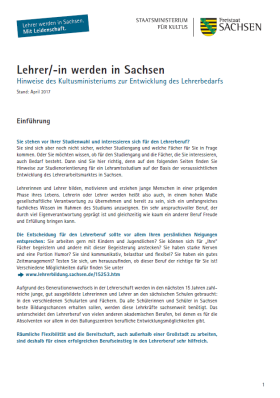 Vorschaubild zum Artikel Lehrer/-in werden in Sachsen