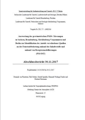 Mehrländerprojekt Feinstaub-Ferneintrag