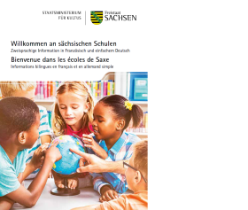 Vorschaubild zum Artikel Bienvenue dans les écoles de Saxe - Willkommen an sächsischen Schulen - französisch