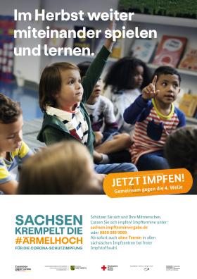 Plakat: Im Herbst weiter miteinander spielen und lernen