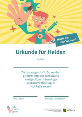 Vorschaubild zum Artikel Urkunde für Kinder zur Coronaschutzimfpung