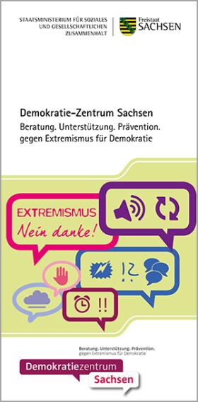 Titelseite Faltblatt Demokratie-Zentrum Sachsen