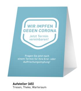 Tresenaufsteller "Wir impfen gegen Corona"