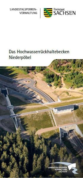 Titelbild des Flyers "Das Hochwasserrückhaltebecken Niederpöbel"