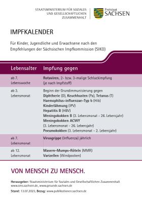 Vorschaubild zum Artikel Sächsischer Impfkalender 2023