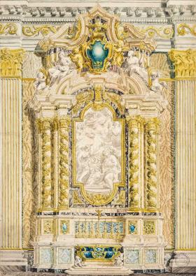 Anton Raphael Mengs (Umkreis). Rom, Sant'Ignazio, Verkündigungsaltar, um 1754. (Ausschnitt)