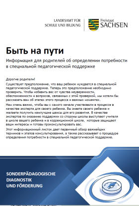 Информация для родителей об определении потребности в специальной педагогической поддержке