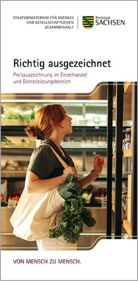 Titelbild der Broschüe Richtig ausgezeichnet, Preisauszeichnung im Einzelhandel und Dienstleistungsbereich