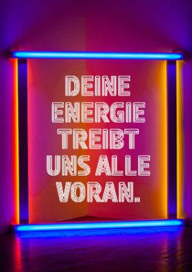 "Deine Energie treibt uns alle voran." – Postkarte Wertschätzung
