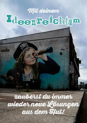 Vorschaubild zum Artikel "Mit deinem Ideenreichtum zauberst du immer wieder neue Lösungen aus dem Hut." – Postkarte Wertschätzung