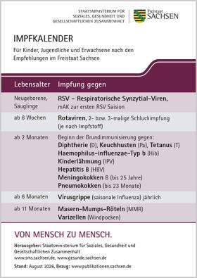 Vorschaubild zum Artikel Sächsischer Impfkalender 2026